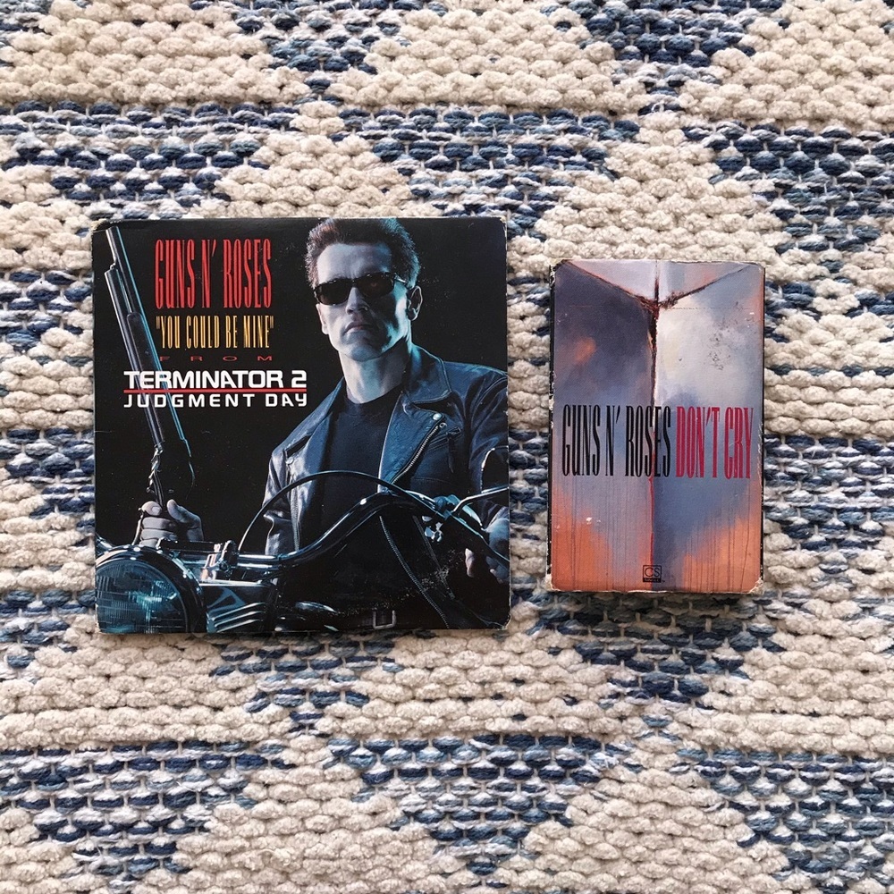 VTG Guns N' Roses Terminator 2 You Could Be Mine CD & Don’t Cry Cassette Tape